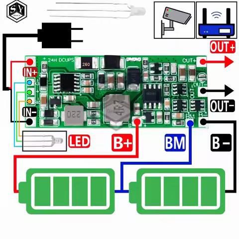 2S DC 12V/15V 24W 1A UPS Power Supply Module Uninterruptible Power Control Board 2S V4.0CN Charging 