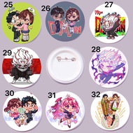Dandadan Ayase Momo,Takakura Ken anime badge 3 different pieces/ Dandadan Ayase Momo,Takakura Ken kn