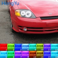Latest Headlight Multi-color RGB LED Angel Eyes Halo Ring Eye DRL RF Remote Control for Hyundai Tibu