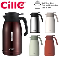 Cille 1L/1.6L/2L Nordic Style 304SS Stainless Steel Vacuum Flask Thermos Water Jug