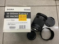 [保固一年][高雄明豐] Sigma 18-300mm F3.5-6.3 DC For canon [A0911]