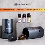 Maison & Co. TITANIUM Grey Aroma Nebulizer | USB Rechargeable Waterless Essential Oil Aroma Diffuser