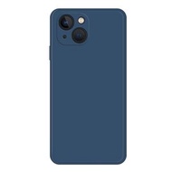 仿液態硅膠魔方直邊手機殼 適用於iPhone 15 Plus （藍色）