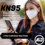 KN95 (2Pcs/Pack) 5 Layer Protection 3D Folding Design Face Mask