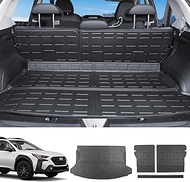 powoq Fit 2018-2023 Subaru Crosstrek/XV Cargo Liner TPE Trunk Mat Rear Backrest Mat Subaru Impreza Hatchbac All Season Protection for 2018-2023 Subaru Crosstrek Accessories (Trunk Mat+Backrest Mat)