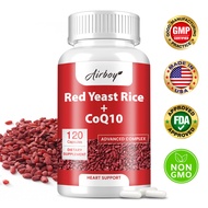Red Yeast Rice with CoQ10 Supplement - Extra Strength Red Yeast Rice 1200 mg. CoQ10 100 mg per Capsu