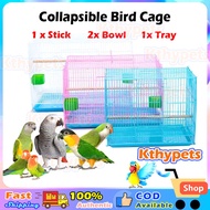 Collapsible Double Bird cage Hanging rectangular Bird cage with Bird feeder Bird cage accessories