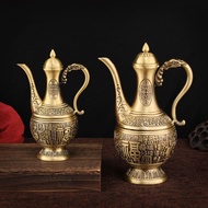 [Teapot] Household Old-fashioned Copper Pot Brass Cup Set Handmade Brass Products Baifu Pot Dragon P