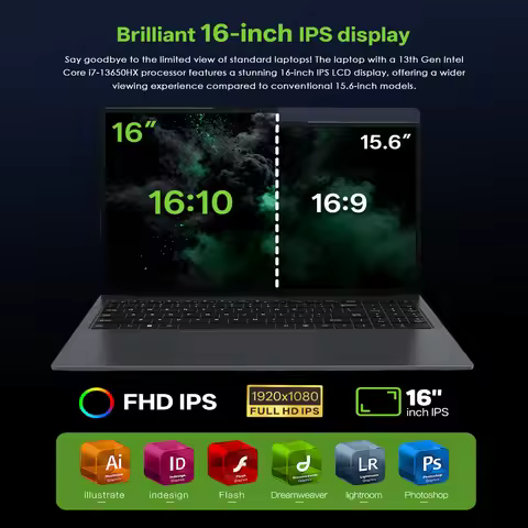 SZBOX G160 16 inch IPS Display PC Notebook Intel Core i7 13650HX DDR5 5600MHz NVMe SSD Windows 11 Wi