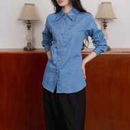 KEMEJA ASOKA Sylvia Shirt 2510 - Formal Women's Top - Drew Denim Shirt Long Sleeves Blouse Women Lon