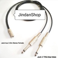 kabel audio canare jack 3.5mm female to 2 trs/akai male 05 meter