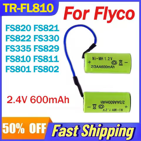 2.4V 600mAh TR-FL810 Shaver Battery For Flyco FS820 FS821 FS822 FS330 FS335 FS829 FS810 FS811 FS801 