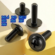 Black Zinc Plated Phillips Pan Head Screw with Washer DIN967 M1.4-M6 Computer Chassis【CL-1】