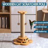 Pet Cat Toy Solid Wood Cat Turntable Funny Cat Scrapers Tower Durable Sisal Scratching Board Tree cat Grab Post Cat