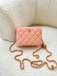 Chanel Mini Pearl Crush Quilted Camera Case Orange Blair Lambskin Aged Gold Hardware