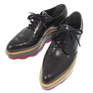 Prada 厚底翼尖鞋，36 1/2 碼，皮革和橡膠材質，黑色，皮鞋，樂福鞋，黑色，0299 [二手] PRADA