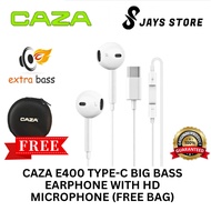 CAZA E400 BIG BASS COMFORTABLE SEMI EARPHONE TYPE-C WITH HD MICROPHONE (FREE PROTECTION BAG)