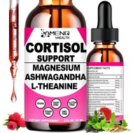 Cortisol Supplement Liquid Drops, 17-in-1 Cortisol Reducer w. Ksm-66  Theanine Rhodiola Rosea Magnes