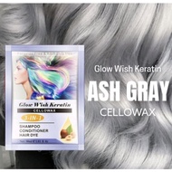 Glow wish Keratin Cellowax Ash Gray Hair Color 30ml (Need Bleach)