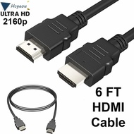 HCYEOU 2.0 HDMI Cable, 4K φ5.5mm 2/1.8/2/3/5M HDMI Black Cord, Digital PVC No Latency 4K Ultra HD HDMI 2.0 Cable for PC DVD Game consoles Televisions Projectors Display