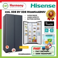【FREE DELIVERY + Install】HISENSE RS588N4ABNIV Side by Side Inverter Fridge 510L Peti Sejuk Refrigera