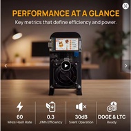 DOGEXUS DX01 60MH/s Scrypt Dogecoin Miner, 5nm Chip 30dB Ultra Silent LTC Miner with 1.9" Display