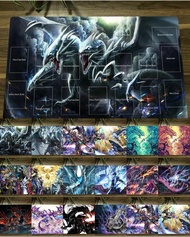 YuGiOh Duel Monsters Playmat Blue-eyes Ultimate Dragon Dark Magician TCG CCG Mat Mouse Pad Trading Card Game Mat + Free