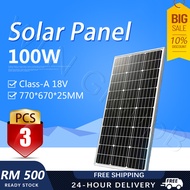 【Class-A】3pcs 100 watts solar panel 100w monocrystalline 18v Solar Panel Generate 1 kWH Per Day