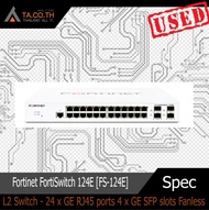 Fortinet FortiSwitch 124E [FS-124E] L2 Switch - 24 x GE RJ45 ports 4 x GE SFP slots