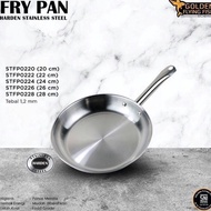 Bhv Golden Flying Fish Fry Pan Stainless Harden Steel Non-Stick 2cm 22cm 24cm 26cm 28cm