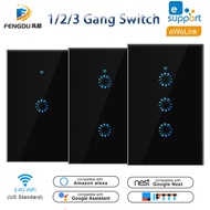 eWeLink US Smart Touch Switch Light Switch WIFI Network Connection App Smart Control 1gang2gang3gang
