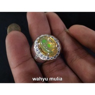 Original Kalimaya Crystal Fire Opal Ring Stone (code:704)