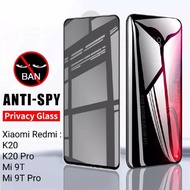 SHC888 Anti SPY Full Cover K20 Pro Mi 9T Pro Xiaomi Redmi Tempered Privacy Magic Glass Screen Protec