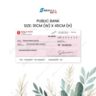 Mock Cheque Besar Replika Cek | Cek Hantaran Mockup Cheque ( BIG ) Cek Hantaran / Fake Cheque sticke