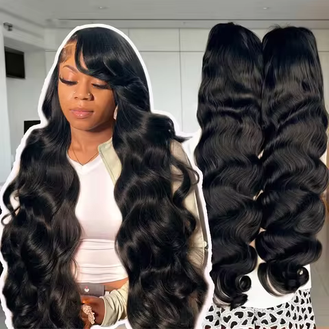 250 Density Body Wave 30 40 Inch Human Hair 13x4 HD Lace Front Wig Black Wear Go 13x6 Lace Frontal W