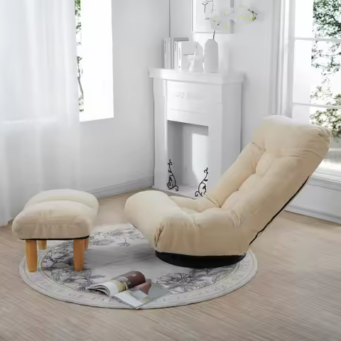 Single sofa reclining chair Japanese chair lazy sofa tatami balcony reclining chair leisure sofa adj