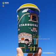 Ins Starbucks Cup Starbucks 2019 Coffee Paradise Bear Take You Shop Double Layer Mug with Lid 12/oz