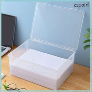 ESPOIR Storage Box, Transparent Plastic Home Office Supplies Storage Box,  Dustproof a4 Paper Organi