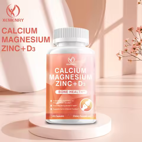 XEMENRY Calcium + Magnesium + Zinc + Vitamin D3 Supplement - Strengthens Bone Health and Improves Mu