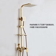 Bathroom Shower Faucet Set Gold European Style All Copper Shower Shower Head Set Gold Square Style Toilet Hot and Cold Rain Faucet Bathroom Set