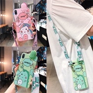 Crossbody Shoulder Case OPPO A95 A94 A93 A92 A91 A83 A74 4G Reno 5 5F 4F 4 Lite 3 F11 Pro F9 F5 F3 Plus R9s Plus R15 Pro Fashion Dinosaur Unicorn Phone Casing with Lanyard