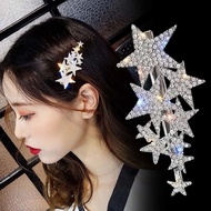 ins Starry Sky Star Rhinestone Five-Pointed Star Clip Duckbill Hair Clip Simple Girl Bangs Hairpin H