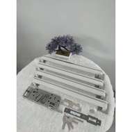 One set of 4 stainless steel door handles, goal lock body, 35cm 45cm