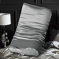 Satin Pillowcase for Contour Memory Foam Pillows, 24" x 14" x 5.1"/3.5" Cervical Pillow Case, Soft Pillow Cover for Sleeping Pillows (Champagne)