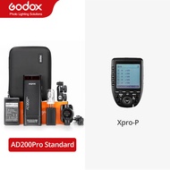 Godox AD200Pro แสงแฟลชกลางแจ้ง200Ws TTL 2.4G 1/8000 HSS 0.01-1.8S การรีไซเคิลด้วยแบตเตอรี่2900MAh