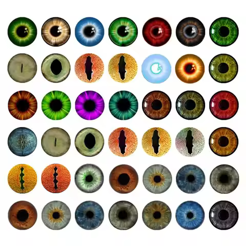 25Pairs 6/8/10mm Plastic/Glass Dolls Eyes DIY Crafts Eyeballs for Children Toys Dinosaur Animal Cat 