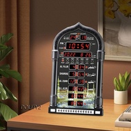 [Dolity2] Azan Clock Mosque Prayer Clock Time Reminding Calendar Decorative Clock
