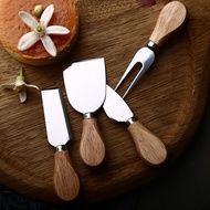Funlife Cheese knife baked pizza cake dessert cutlery natural oak handle butter knife cheese cheese