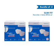 Online Exclusive - MEDICOS HydroCharge™ 4ply Surgical Face Mask Regular and Slim Fit  Duo Taro Lilac Color (2 colors in 1 box)  - Bundle of 2 boxes *LIMITED EDITION
