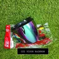 3 BUTTONS ESPADA CS2 R33 VISOR 3 BUTTON RAINBOW // SILVER PLATED CHROME CP FOR HELMET MS88, MHR, SGV